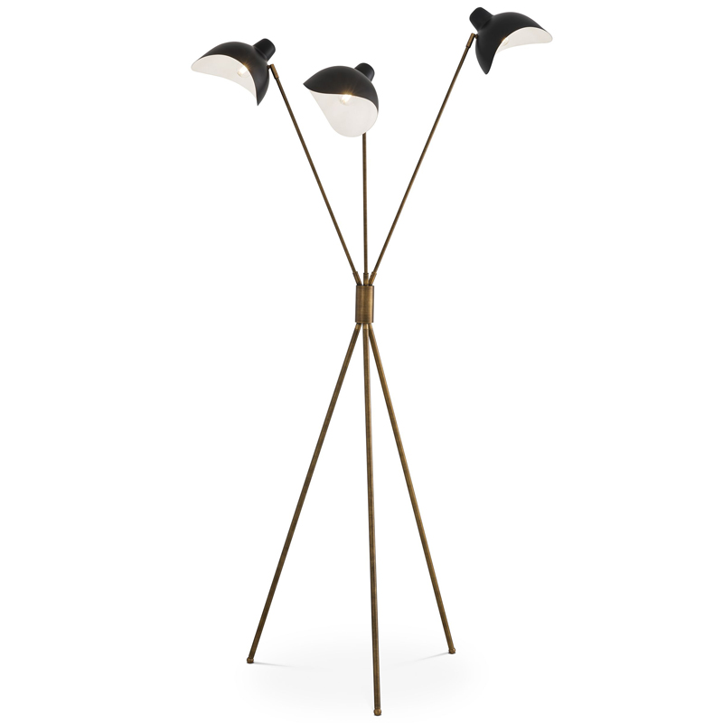Торшер Eichholtz Floor Lamp Costner Черный Латунь Античная полированная Торшер Eichholtz Floor Lamp Costner Черный Латунь Античная полированная в Челябинске | Loft Concept
