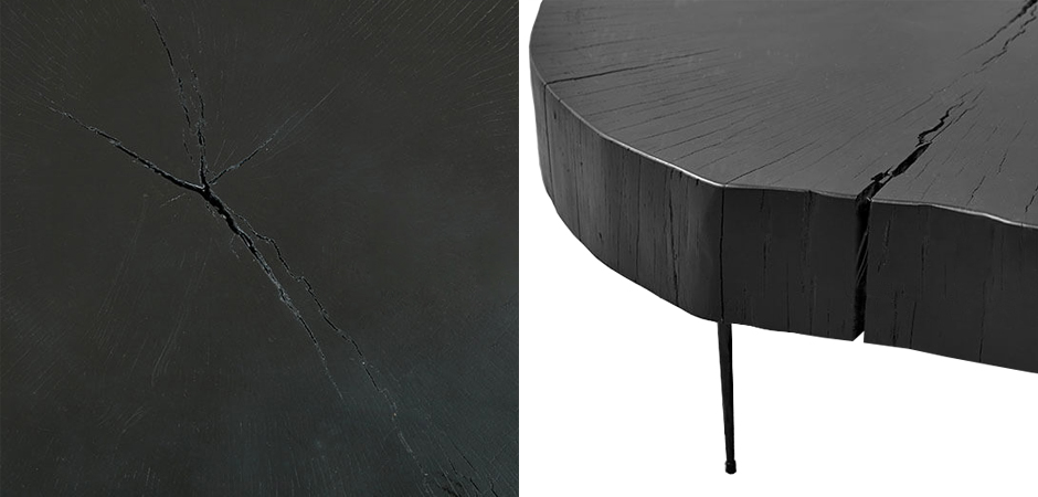 Кофейный стол Saw Cut Black Wood Coffee Table Кофейный стол Saw Cut Black Wood Coffee Table - Loft-Concept в Челябинске