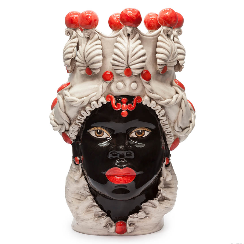 Ваза VASE MORO LADY BIG Red Черный Бежево-серый Красный Ваза VASE MORO LADY BIG Red Черный Бежево-серый Красный в Челябинске | Loft Concept