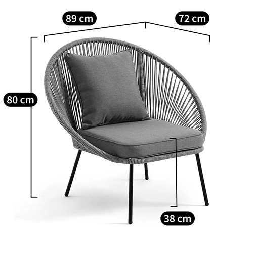 Садовое кресло Аcapulco Grey Chair в Челябинске