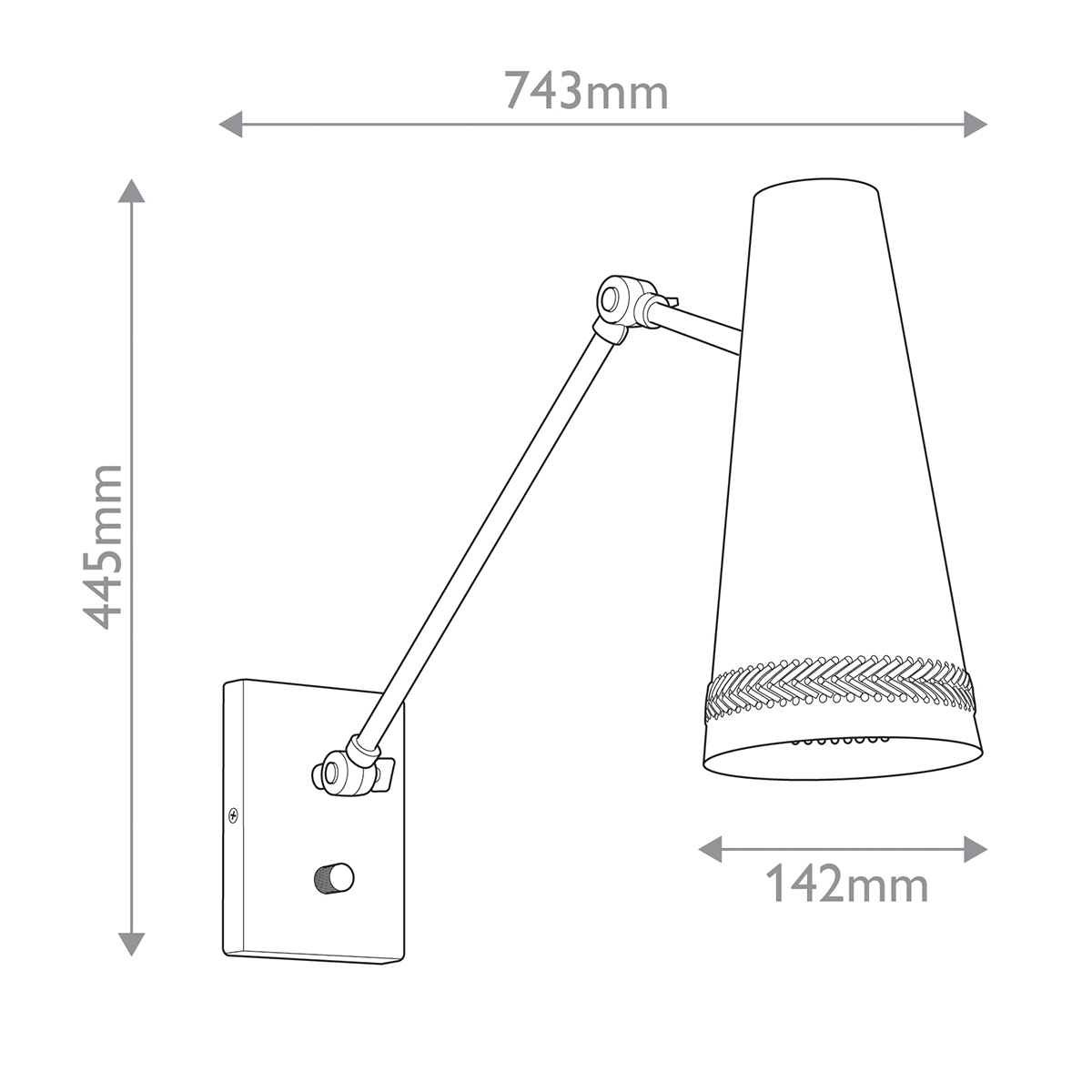 Бра черного цвета с конусным металлическим плафоном Alora в Челябинске