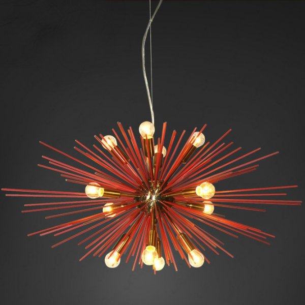 Люстра ASTRA Chandelier Sputnik Red and Brass Люстра ASTRA Chandelier Sputnik Red and Brass в Челябинске | Loft Concept