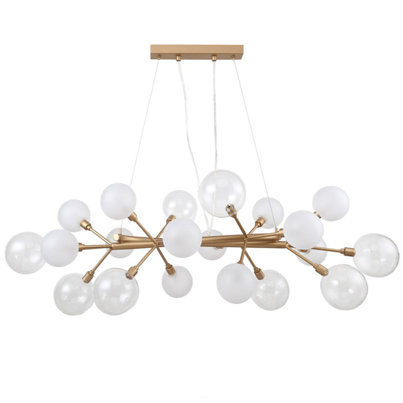 Люстра Berries Chandelier Rectangle White 100 матовое золото Прозрачный Прозрачный белый Люстра Berries Chandelier Rectangle White 100 матовое золото Прозрачный Прозрачный белый в Челябинске | Loft Concept
