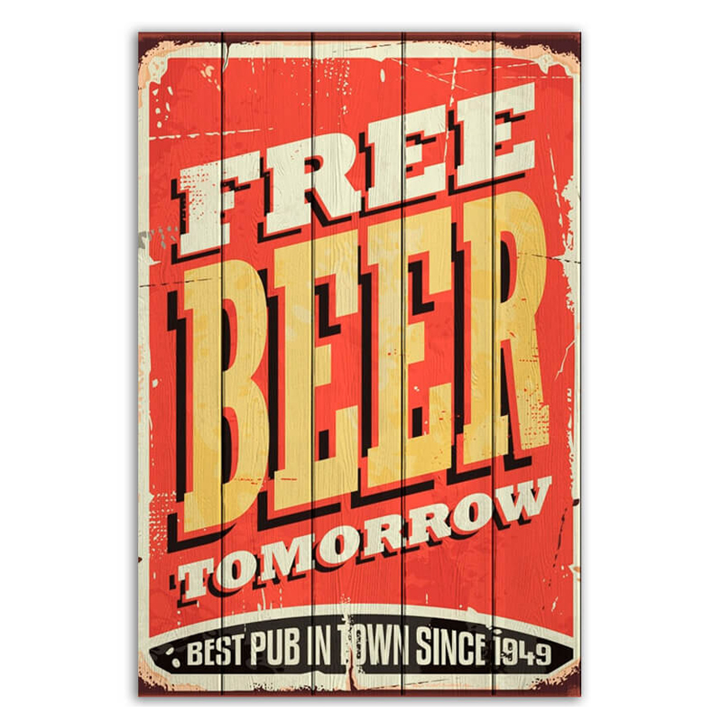 Постер Free Beer Tomorrow Постер Free Beer Tomorrow в Челябинске | Loft Concept