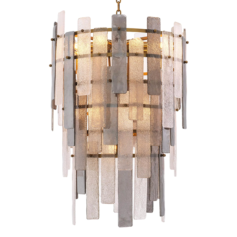 Люстра Eichholtz Chandelier Greyson Стекло Смок Прозрачное Стекло Латунь Люстра Eichholtz Chandelier Greyson Стекло Смок Прозрачное Стекло Латунь в Челябинске | Loft Concept