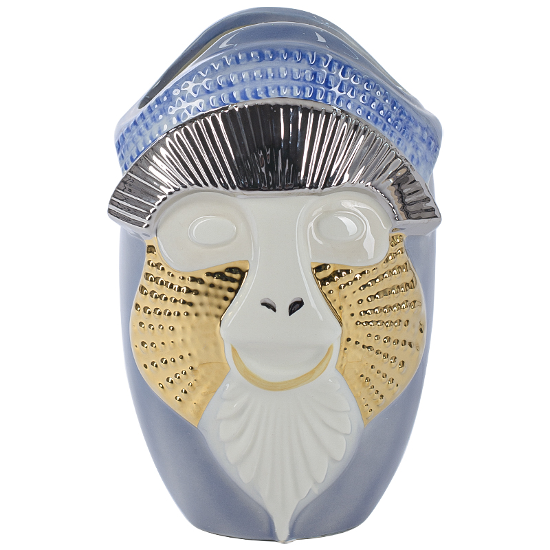 Ваза Primates Kandti Decoration blue Голубой Золотой Белый Серебряный Ваза Primates Kandti Decoration blue Голубой Золотой Белый Серебряный в Челябинске | Loft Concept