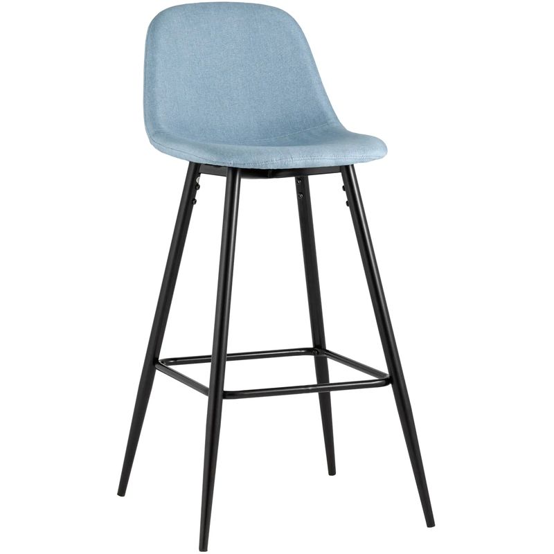 Барный Стул Archie Chair Голубая Рогожка Голубой Черный Барный Стул Archie Chair Голубая Рогожка Голубой Черный в Челябинске | Loft Concept