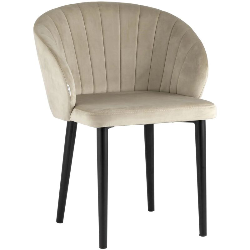Стул Balsari Chair Кремовый Велюр Кремовый Черный Стул Balsari Chair Кремовый Велюр Кремовый Черный в Челябинске | Loft Concept