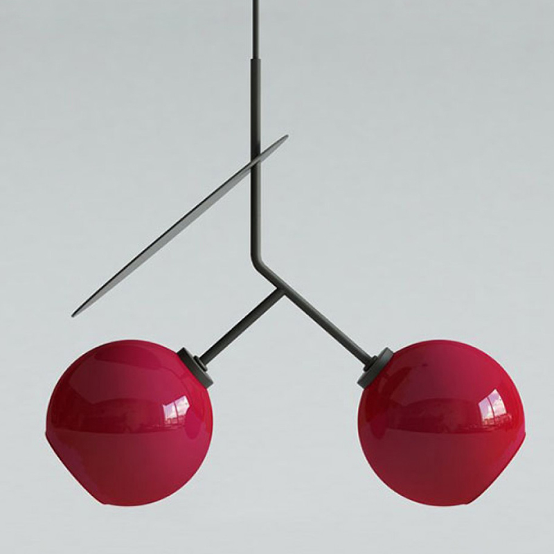 Подвесной светильник Cherry Pendant Double Red Красный Черный Подвесной светильник Cherry Pendant Double Red Красный Черный в Челябинске | Loft Concept