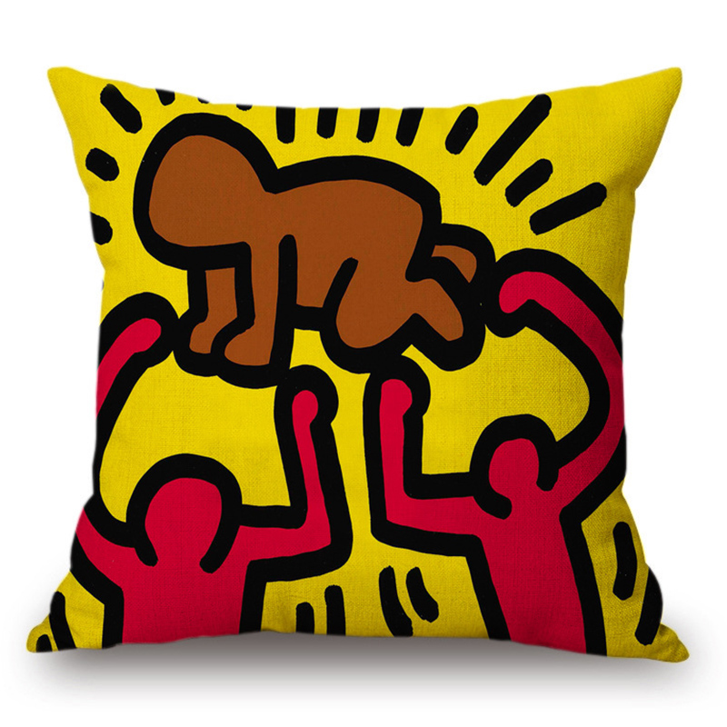 Подушка Keith Haring 5 Мульти Подушка Keith Haring 5 Мульти в Челябинске | Loft Concept