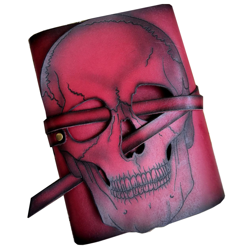 Кожаный Блокнот Красный Череп Grimoire Red Skull Красный Кожаный Блокнот Красный Череп Grimoire Red Skull Красный в Челябинске | Loft Concept
