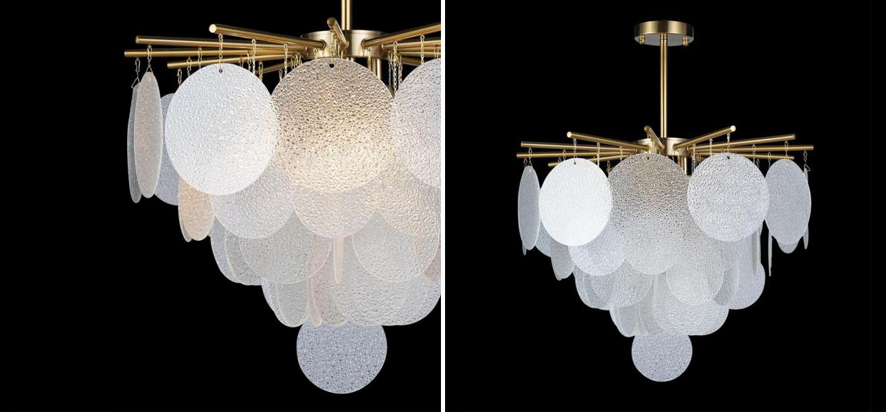 Люстра Nimbus Рельефное Прозрачное стекло Диаметр D 60 см - фото