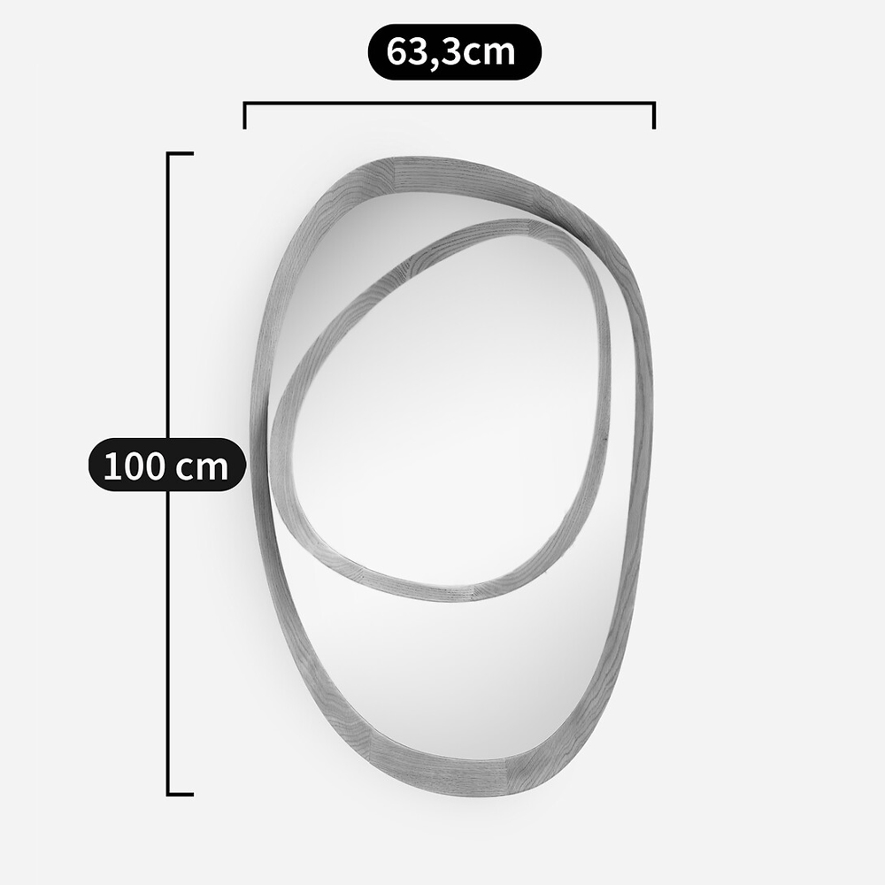 Ассиметричное зеркало в дубовой раме Infinity Symbol в Челябинске