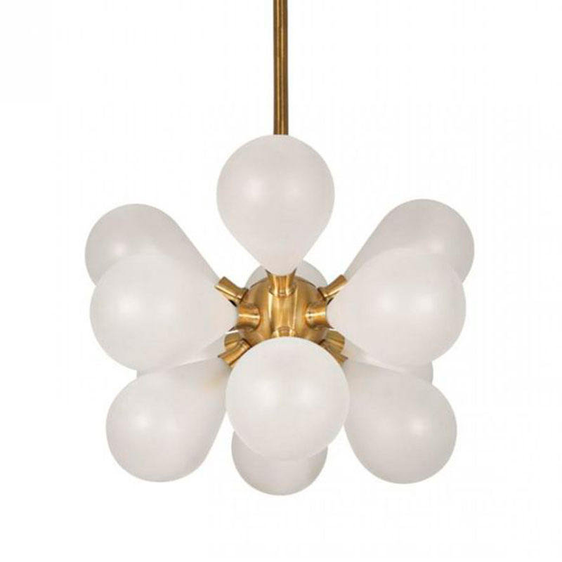 Люстра Simonet Chandelier White 50 см Белый Золотой Люстра Simonet Chandelier White 50 см Белый Золотой в Челябинске | Loft Concept