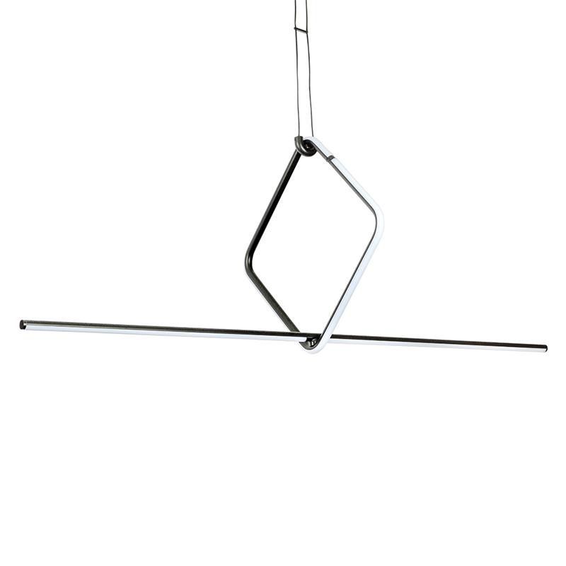 Подвесной светильник Square Line Black Led Lamp Черный Белый Подвесной светильник Square Line Black Led Lamp Черный Белый в Челябинске | Loft Concept
