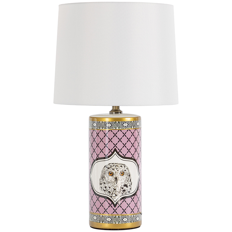 Настольная лампа Owl Collection Pink Lampshade Белый Розовый Черно-белый Золотой Настольная лампа Owl Collection Pink Lampshade Белый Розовый Черно-белый Золотой в Челябинске | Loft Concept
