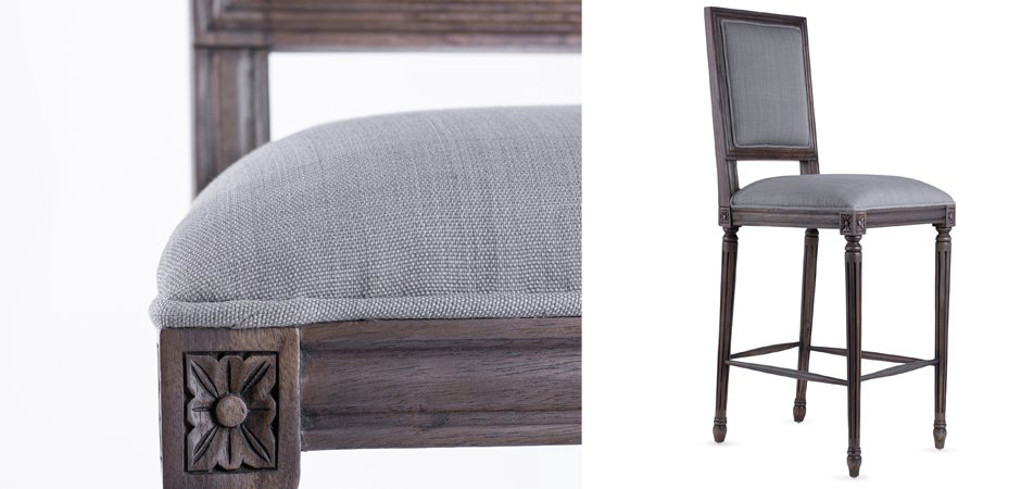 Барный стул JACOB bar stool Gray Linen Барный стул JACOB bar stool Gray Linen - Loft-Concept в Челябинске