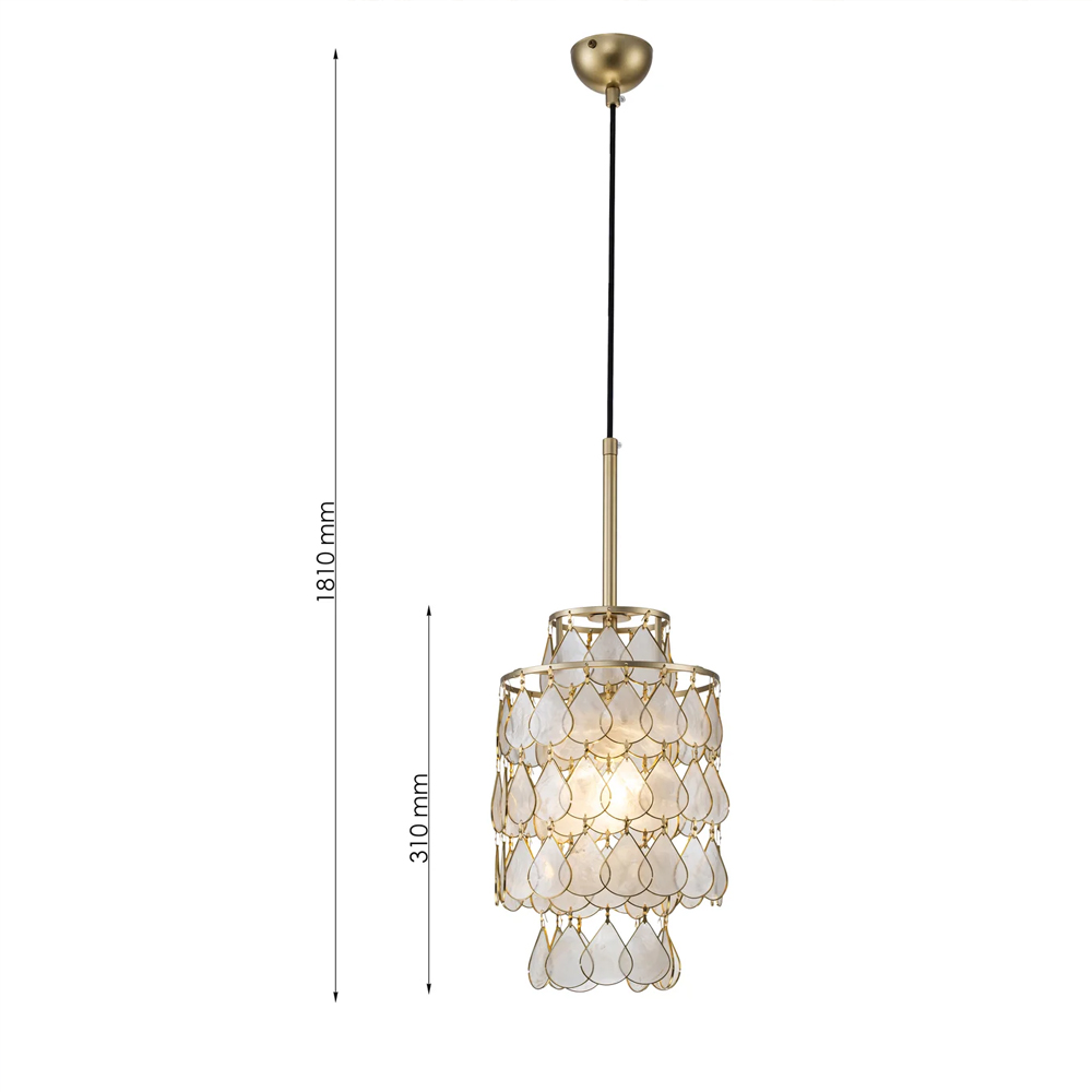 Подвесной светильник с декором из натуральной морской ракушки Iridescent Light в Челябинске