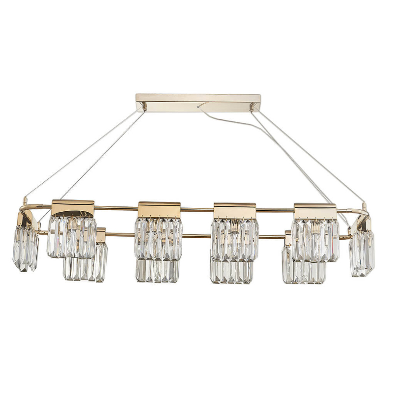 Люстра Crystal Pendants gold 10 Глянцевое золото Прозрачное Стекло Люстра Crystal Pendants gold 10 Глянцевое золото Прозрачное Стекло в Челябинске | Loft Concept