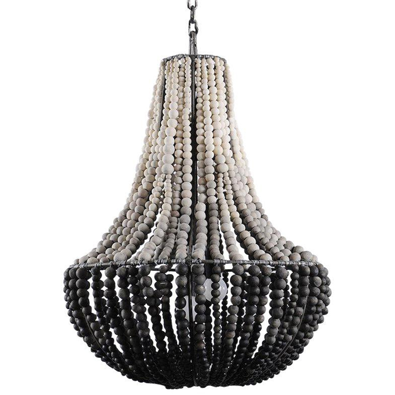 Люстра каплевидной формы украшенная круглыми бусинами Gradient Chandelier Black White Белый Черный Серый Люстра каплевидной формы украшенная круглыми бусинами Gradient Chandelier Black White Белый Черный Серый в Челябинске | Loft Concept