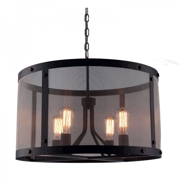 Люстра Loft Riveted Mesh Chandelier Round Черный Люстра Loft Riveted Mesh Chandelier Round Черный в Челябинске | Loft Concept