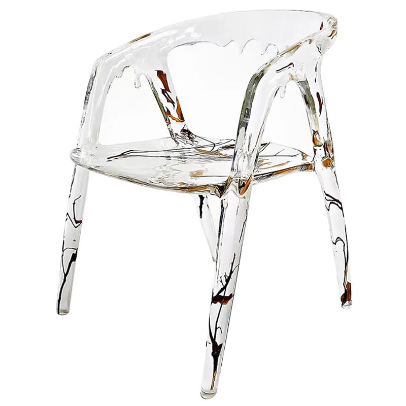 Стул из прозрачного акрила Crystal Waterfall Armchair Прозрачный Коричневый Оранжевый Стул из прозрачного акрила Crystal Waterfall Armchair Прозрачный Коричневый Оранжевый в Челябинске | Loft Concept