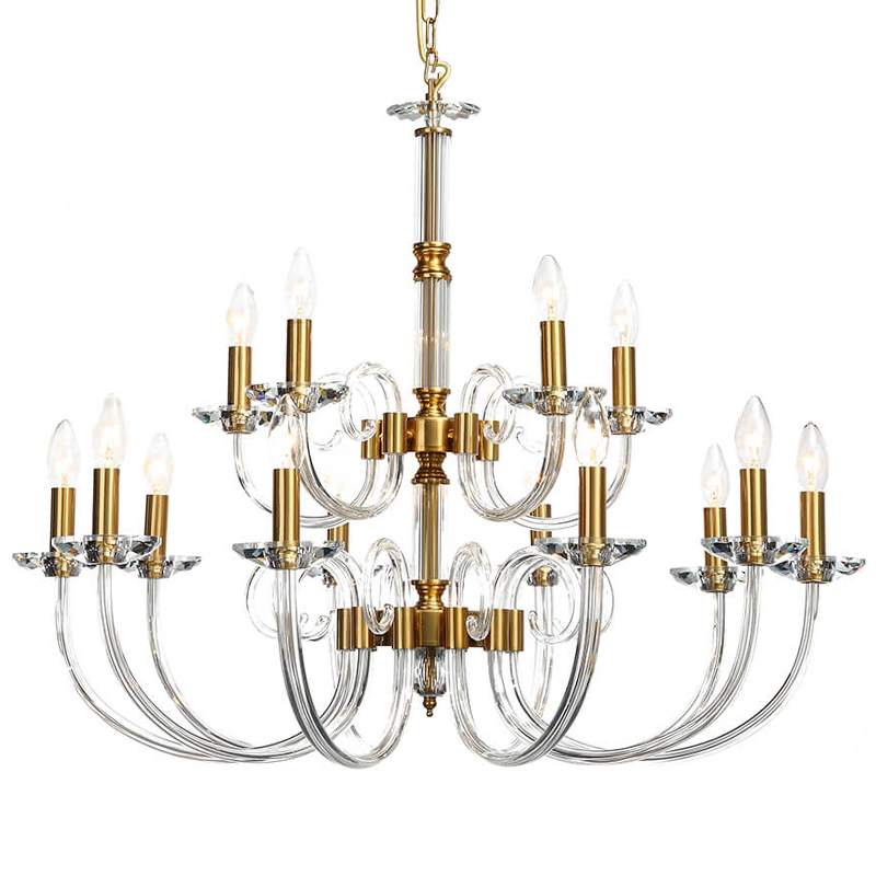 Люстра Twisted Glass Candles Chandelier 15 Золотой Прозрачное Стекло Люстра Twisted Glass Candles Chandelier 15 Золотой Прозрачное Стекло в Челябинске | Loft Concept
