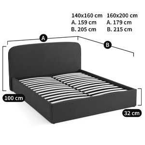 Двуспальная кровать с подъемным механизмом Mathise Bed Deep Blue Двуспальная кровать с подъемным механизмом Mathise Bed Deep Blue в Челябинске
