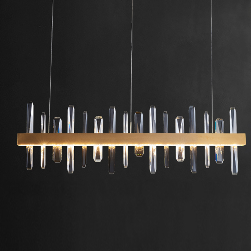 Люстра Gertrudis Chandelier line Латунь Прозрачный Люстра Gertrudis Chandelier line Латунь Прозрачный в Челябинске | Loft Concept