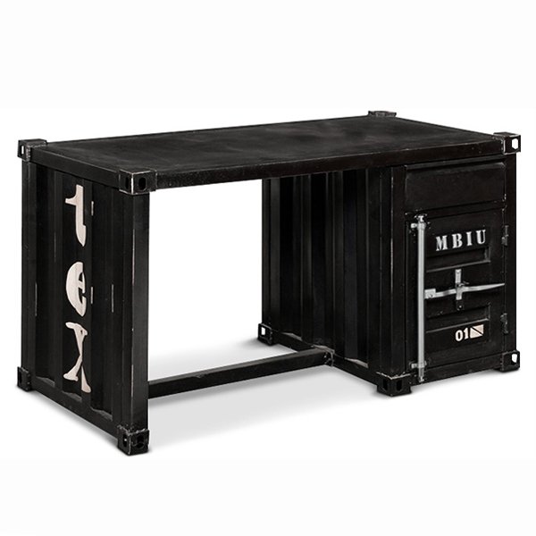 Письменный стол Metal Sea Container Desk  Черный Коричневый винтаж Красный (Red) Желтый Темно-синий Малахит (зеленый) в Челябинске | Loft Concept 