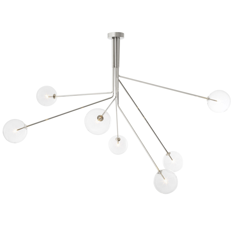Люстра Eichholtz Chandelier Topaz Nickel Никель Прозрачный Люстра Eichholtz Chandelier Topaz Nickel Никель Прозрачный в Челябинске | Loft Concept