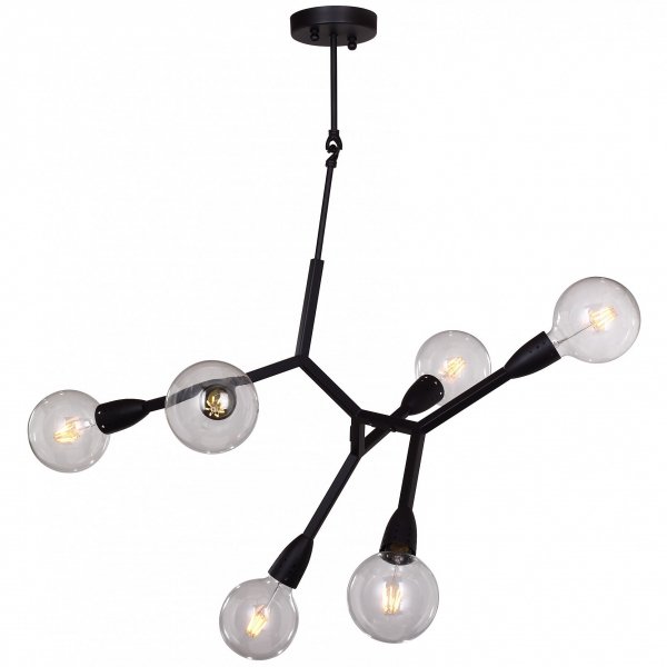 Люстра Polygon Chandelier 6 Black Черный Люстра Polygon Chandelier 6 Black Черный в Челябинске | Loft Concept