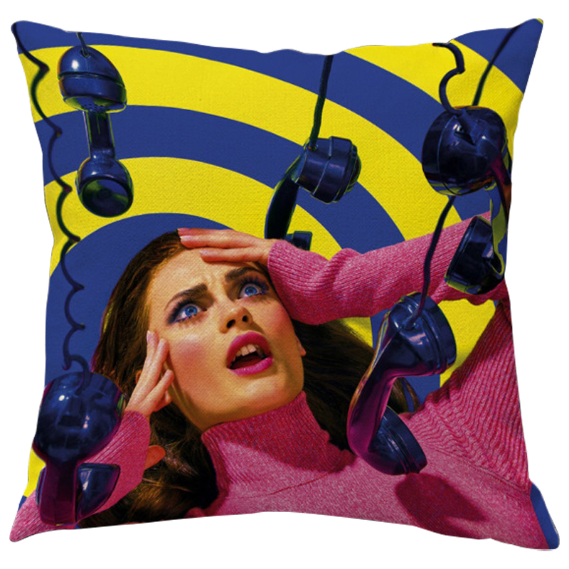 Декоративная подушка Seletti Cushion Phone Желтый Синий Розовый Декоративная подушка Seletti Cushion Phone Желтый Синий Розовый в Челябинске | Loft Concept