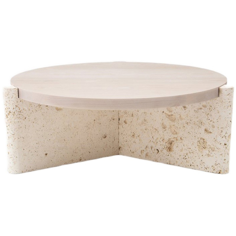 Кофейный стол Isla Travertine Coffee Table Бежевый Кофейный стол Isla Travertine Coffee Table Бежевый в Челябинске | Loft Concept