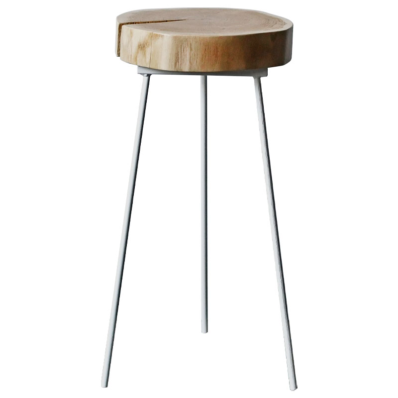 Приставной стол Hines Industrial Metal Rust Side Table Белый Светлый дуб Приставной стол Hines Industrial Metal Rust Side Table Белый Светлый дуб в Челябинске | Loft Concept