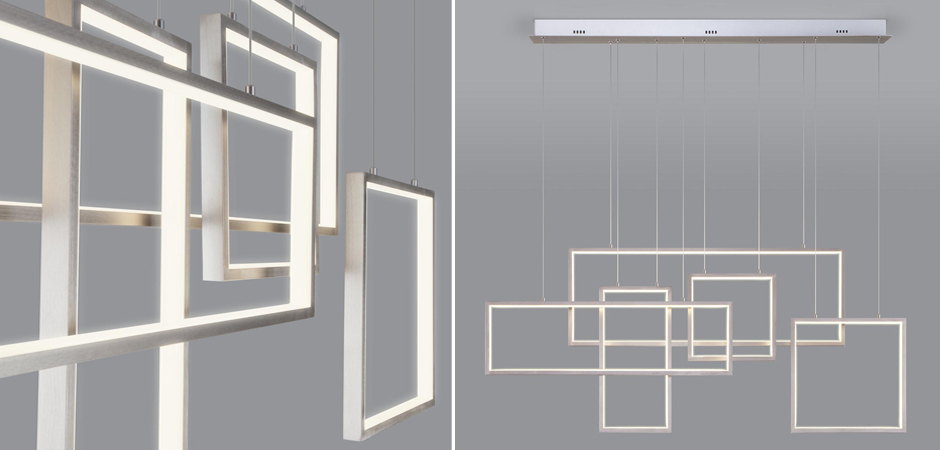 Люстра Rectangle Geometry Chandelier Nickel 5 Люстра Rectangle Geometry Chandelier Nickel 5 - Loft-Concept в Челябинске