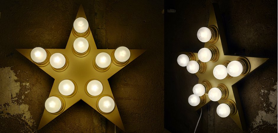 Настенный светильник Star золотая звезда Настенный светильник Star золотая звезда - Loft-Concept в Челябинске