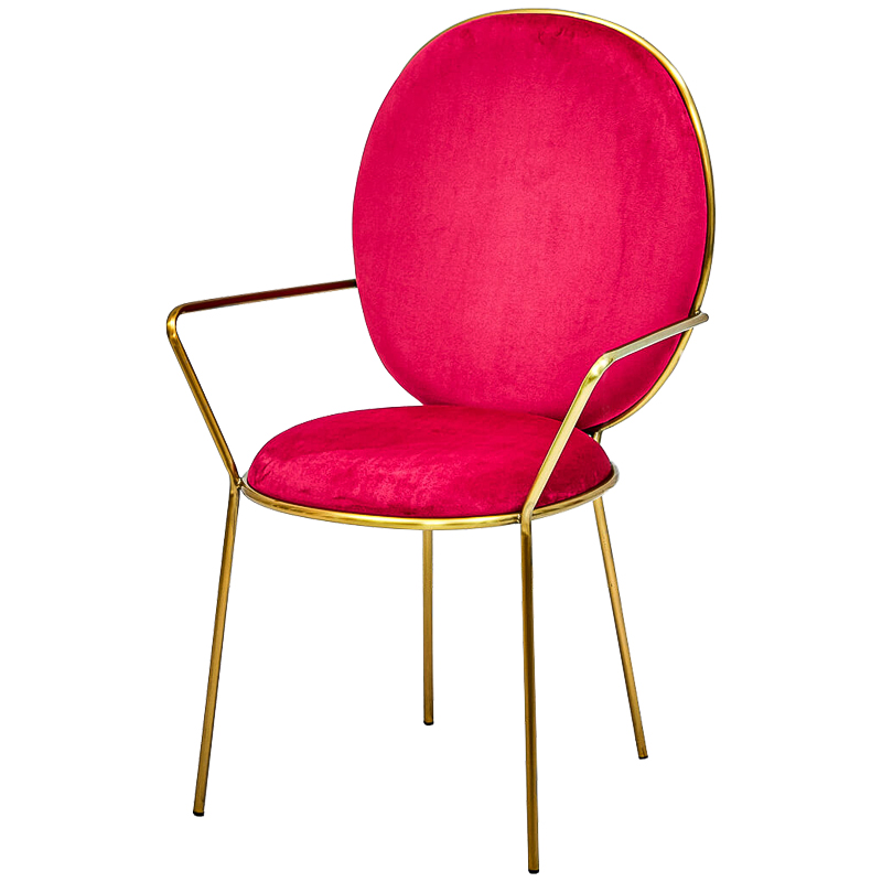 Стул с подлокотниками STAY Chair Fuchsia Фуксия Глянцевое золото Стул с подлокотниками STAY Chair Fuchsia Фуксия Глянцевое золото в Челябинске | Loft Concept