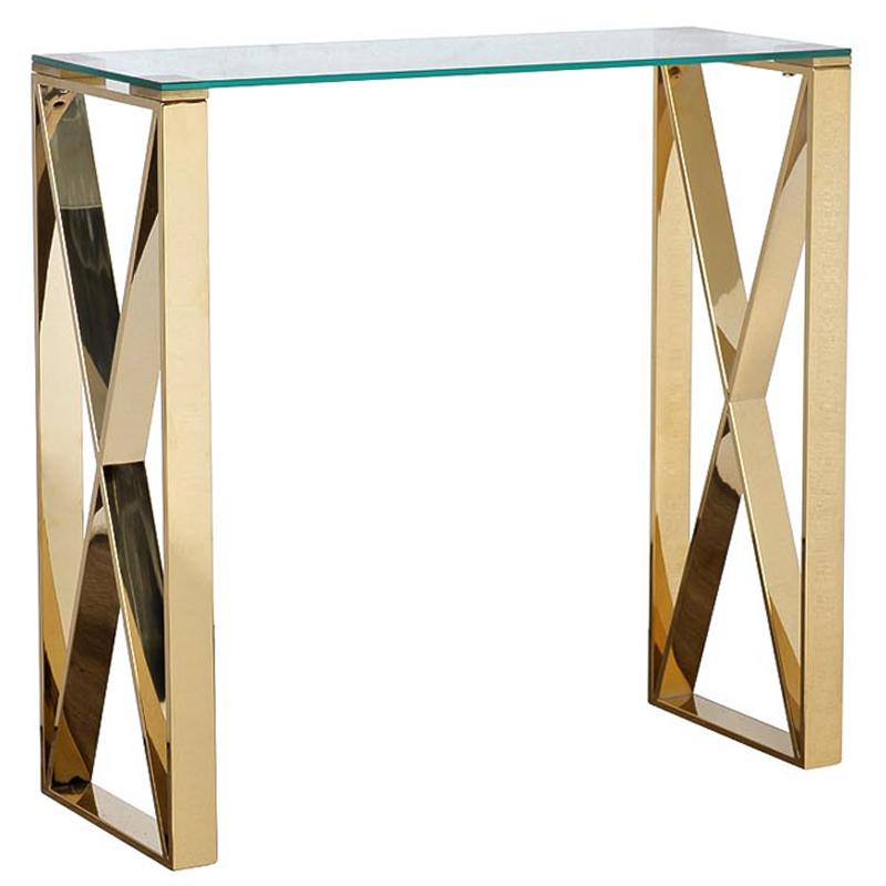 Консоль Golden Luxury II Console Золотой Прозрачное Стекло Консоль Golden Luxury II Console Золотой Прозрачное Стекло в Челябинске | Loft Concept