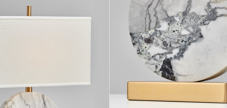 Настольная лампа Lua Grande Table Lamp gray marble Настольная лампа Lua Grande Table Lamp gray marble - Loft-Concept в Челябинске