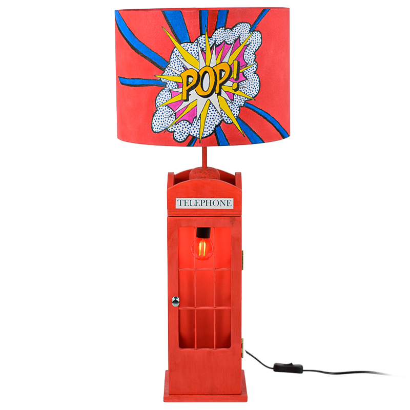 Настольная лампа Red Phone Booth Pop Lamp Красный Мульти Настольная лампа Red Phone Booth Pop Lamp Красный Мульти в Челябинске | Loft Concept