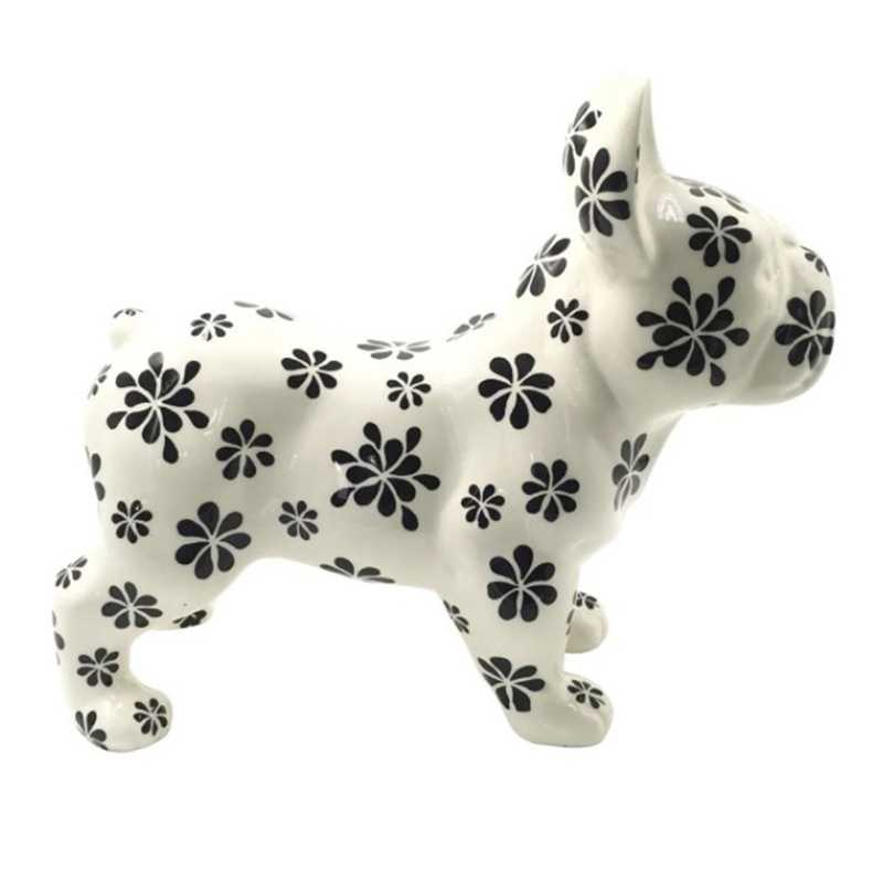 Статуэтка Bulldog black petals Белый Черный Статуэтка Bulldog black petals Белый Черный в Челябинске | Loft Concept
