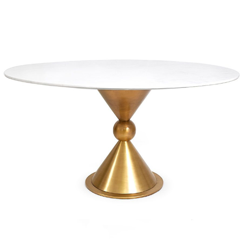 Обеденный стол Jonathan Adler Caracas Dining Table Латунь Белый Мрамор Bianco Обеденный стол Jonathan Adler Caracas Dining Table Латунь Белый Мрамор Bianco в Челябинске | Loft Concept