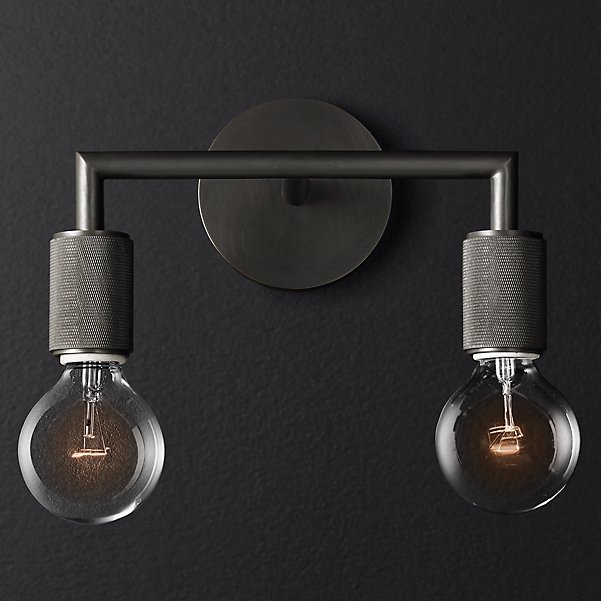 Бра RH Utilitaire Double Sconce Black Темная бронза Бра RH Utilitaire Double Sconce Black Темная бронза в Челябинске | Loft Concept