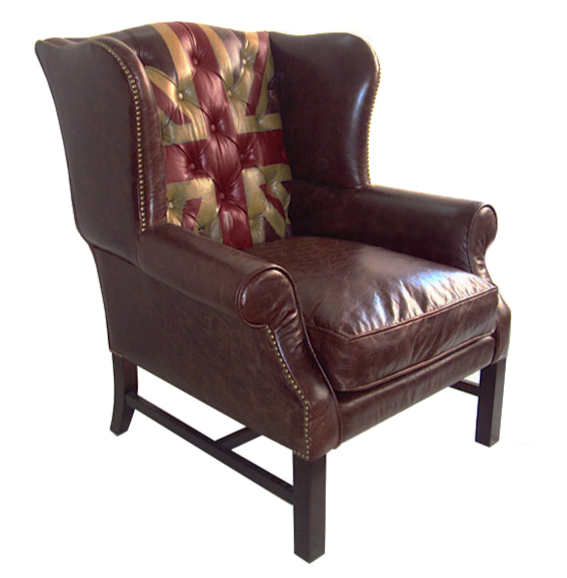 Кресло Leather Аrmchair Union Jack Коричневый Кресло Leather Аrmchair Union Jack Коричневый в Челябинске | Loft Concept