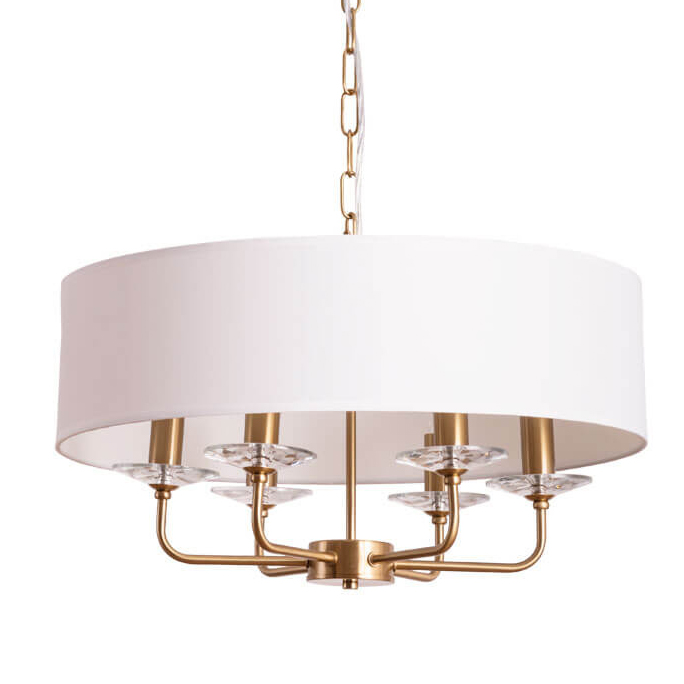 Люстра Obelerio Chandelier Белый Бронза Прозрачный Люстра Obelerio Chandelier Белый Бронза Прозрачный в Челябинске | Loft Concept