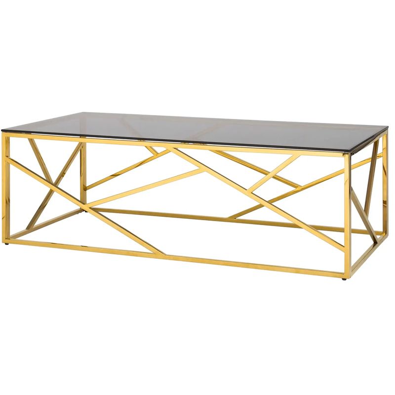 Столик кофейный Geometry Serene Phoenix Gold Золотой Стекло Смок Столик кофейный Geometry Serene Phoenix Gold Золотой Стекло Смок в Челябинске | Loft Concept