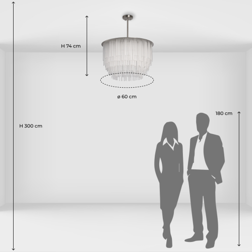Люстра круглая с прозрачными стеклянными трубками Nembus в Челябинске