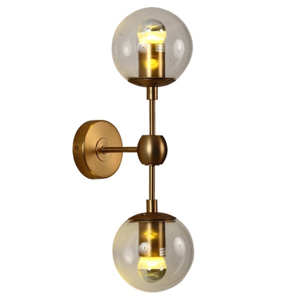 Бра Modo Sconce 2 Globes Gold Золотой Янтарь (Amber) Прозрачное Стекло Бра Modo Sconce 2 Globes Gold Золотой Янтарь (Amber) Прозрачное Стекло в Челябинске | Loft Concept