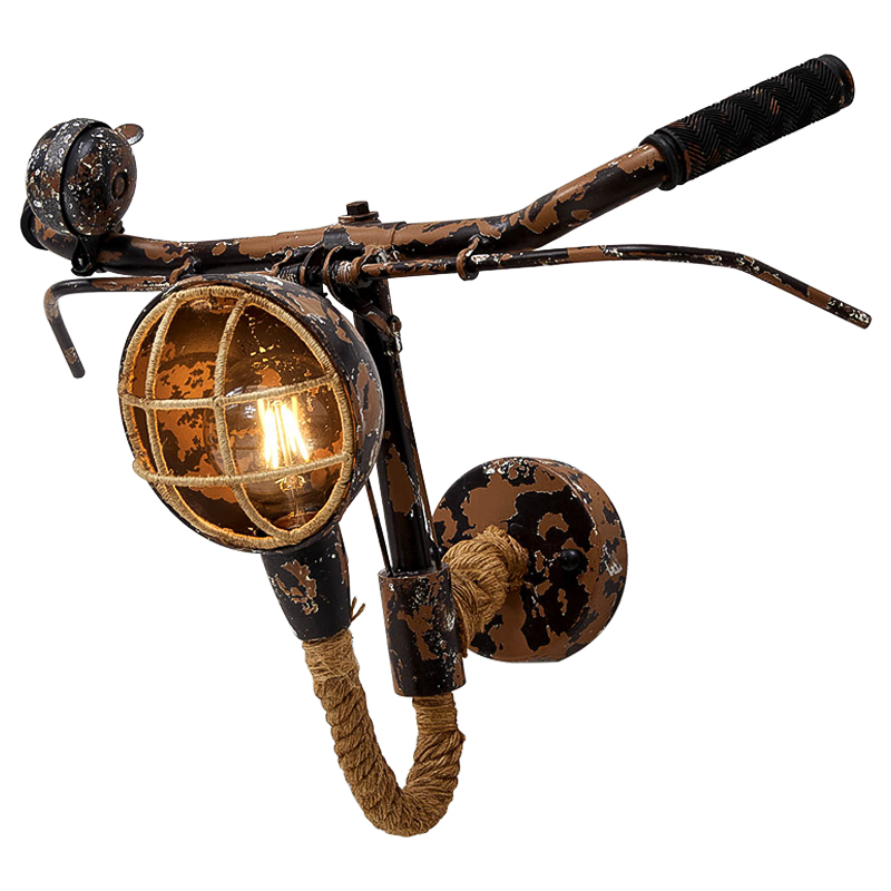 Бра Bicycle Handlebar Wall Lamp Коричневый Коричневый винтаж Бра Bicycle Handlebar Wall Lamp Коричневый Коричневый винтаж в Челябинске | Loft Concept